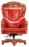 高端品质 红木龙椅 进口彩色真皮老板椅 可躺式红木大班椅 L106