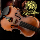 Christina小提琴V04仿古哑光乌木天然虎纹手工成人儿童考级小提琴