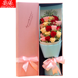 红玫瑰花束礼盒送女友表白生日鲜花速递杭州重庆成都同城花店送花