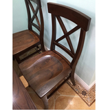 和日尚锦——美式乡村老榆木X背原木胡桃色餐椅 实木写字椅