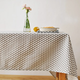三角形几何图案书桌布 简约环保染料印花餐桌台布加厚棉麻质桌布