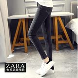 ZARA冬季新款全棉大码修身显瘦加绒弹力牛仔裤女装小脚铅笔长裤潮