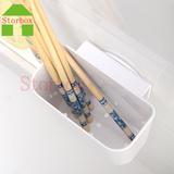 吸盘式筷笼挂式筷子筒塑创意塑料沥水筷笼厨房餐具刀叉收纳置物架