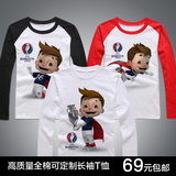 2016法国欧洲杯t恤 欧锦赛卡通吉祥物超级维克多长袖纯棉TEE包邮