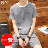 2016新款潮流韩版休闲运动两件套T恤男日系潮牌夏季男士短袖套装