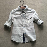 2015外贸童装 专柜同步 男童欧美风修身舒适纯棉长袖衬衣 两用袖