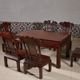 东阳红木家具红木餐桌长方形印尼黑酸枝阔叶黄檀餐桌中式仿古餐桌