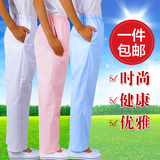 抗菌白色夏季护士裤子粉色蓝色松紧腰护士服冬装白大褂医生裤包邮