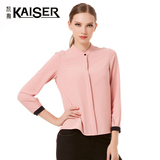 Kaiser/凯撒春夏季新品女装时尚修身雪纺长袖衬衫百搭粉色女上衣
