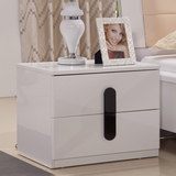 白色迷你床头柜卧室家具烤漆抽屉柜简约现代收纳柜简易床头柜　