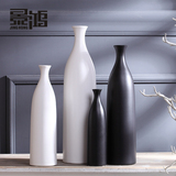 创意现代简约黑白陶瓷花瓶 客厅干花花器插花花瓶摆件家居装饰品