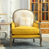 正泽家具可定制外贸出口橡木休闲圆背沙龙椅扶手样板间设计师沙发