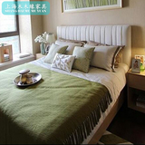 韩式简约布艺软包床头 条纹酒店卧室床头板 单双人时尚床头靠背