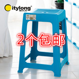 包邮正品禧天龙加厚欧式塑料钢化凳/高凳子/浴室防滑凳D-2022 5色