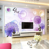 定制卧室客厅沙发电视背景墙壁纸4d立体环保墙纸3d蒲公英大型壁画