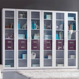 烤漆书柜简易书柜书橱现代简约带玻璃门 置物架创意储物柜隔断