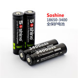 Soshine正品锂电18650容量3400毫安时松下3400电芯带充电放电保护