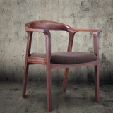 北欧复古餐椅日式咖啡厅休闲时尚全实木餐椅怀旧设计弯曲工艺家具