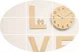 love现代客厅时尚创意挂钟静音 立体装饰墙贴钟个性艺术可爱挂表