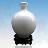 5斤装酒瓶 纯色 白瓷瓶 定制批发 陶瓷酒瓶 平盖子 圆球