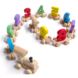 益智小火车积木玩具 2-3-4-5-6岁宝宝拆装木制拼装数字生肖模型车