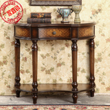 美式做旧玄关小桌子实木手绘客厅装饰边角台欧式简约储物边桌特价