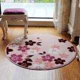 定制花朵圆形电脑椅垫瑜伽垫子床边脚垫书房地毯100*100cm圆型垫
