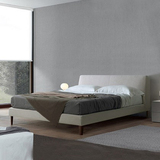 现代简约布床布艺床1.8米1.5米双人床实木床婚床 榻榻米床可拆洗