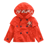 2016春季童装 韩版卡通小熊女童防雨绸斗篷式样春款风衣外套夹克