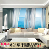 古埃伦欧式3d立体壁画客厅沙发背景墙纸电视风景壁纸地中海墙布