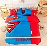 卡通男孩超人床上用品全棉纯棉3三件套4四件套件1.2m1.5m1.8m米床