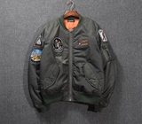 美国空军飞行员夹克MA1棉服日系复古男款夹克徽章飞虎队加厚外套
