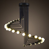 美式复古工业创意个性螺旋楼梯灯具LOFT咖啡厅餐厅办公室铁艺吊灯