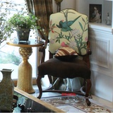 美式乡村奢华实木布艺单人沙发椅 软包休闲椅 扶手椅老虎椅书房椅