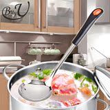 不锈钢大汤勺 汤壳火锅勺 盛汤粥勺子创意厨房用品加厚长柄汤壳