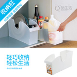 日本进口滑轮收纳筐 厨房置物架 带轮收纳盒 调味瓶收纳 锅盖整理