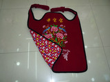 包邮宝宝婴儿背带 抱袋 背巾云南特色刺绣 酒红色传统背带