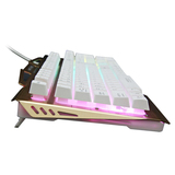 光电脑笔记本有线金属游戏键盘机械键盘手感狼途K001七色彩虹背