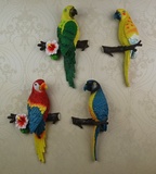 欧式田园创意立体鹦鹉壁饰家居装饰品动物挂件客厅玄关鸟墙饰壁挂