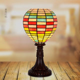 欧式创意蒂凡尼台灯彩色玻璃热气球书房卧室床头灯彩虹灯笼台灯