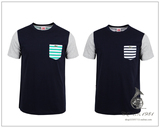Lacoste 法国鳄鱼 LIVE系列 小清新条纹口袋装饰 圆领短袖T恤修身