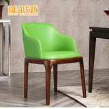 尚品优越北欧水曲柳实木餐椅现代皮布艺酒店餐椅咖啡椅设计师椅子