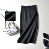 2015秋冬季韩版开叉包臀裙弹力修身显瘦高腰中长款一步裙半身长裙