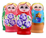 12*5.5cm俄罗斯五层套娃木制工艺品儿童益智玩具 5套包邮