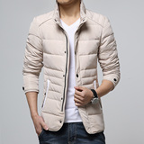 香港代购新款纯色冬季加厚外套韩版修身型男士羽绒服轻薄短款外套