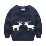 宝宝毛线衣 卡通小鹿款男童针织衫2015款童装春装 儿童毛衣打底衫