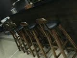 实木吧台椅/吧台高脚凳子/吧凳高椅子靠背/ktv欧式收银前台椅pu皮