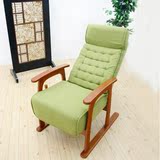 丹叶实木懒人沙发椅子单人日式时尚咖啡椅卧室布艺简约休闲椅躺椅