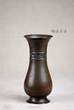 【陶 语 茶 香】陶瓷艺术馆 日本京都 龙文堂 老铜花瓶 日本回流