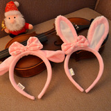 卖萌可爱兔耳朵发箍儿童发卡毛绒小兔子发箍头饰新年礼物活动必备